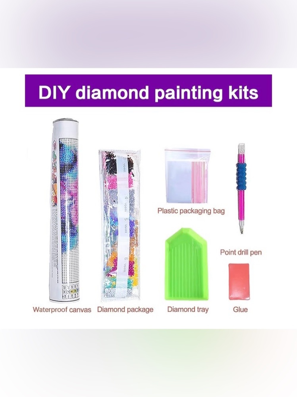 DIY Diamond Painting Kit; Wild Flowers Wall Art Print in Vivid Colors, with 🦋 - Picture 4 of 8